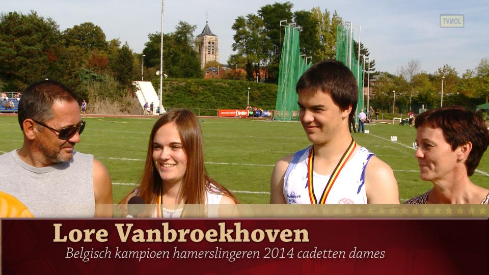 Lore Vanbroekhoven Belgisch kampioen hamerslingeren 2014