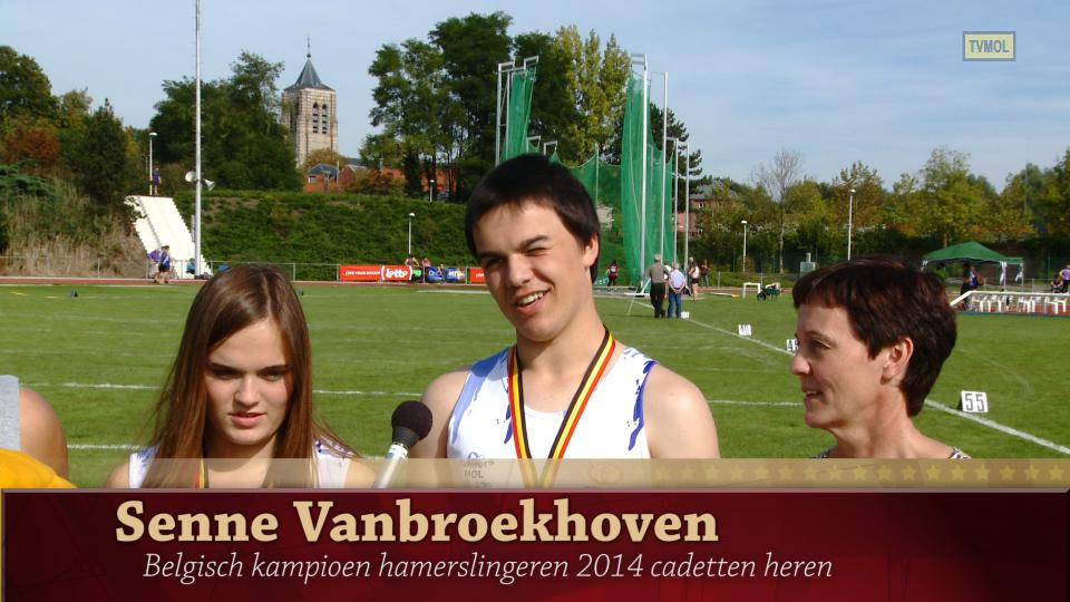 Senne Vanbroekhoven Belgisch kampioen hamerslingeren 2014